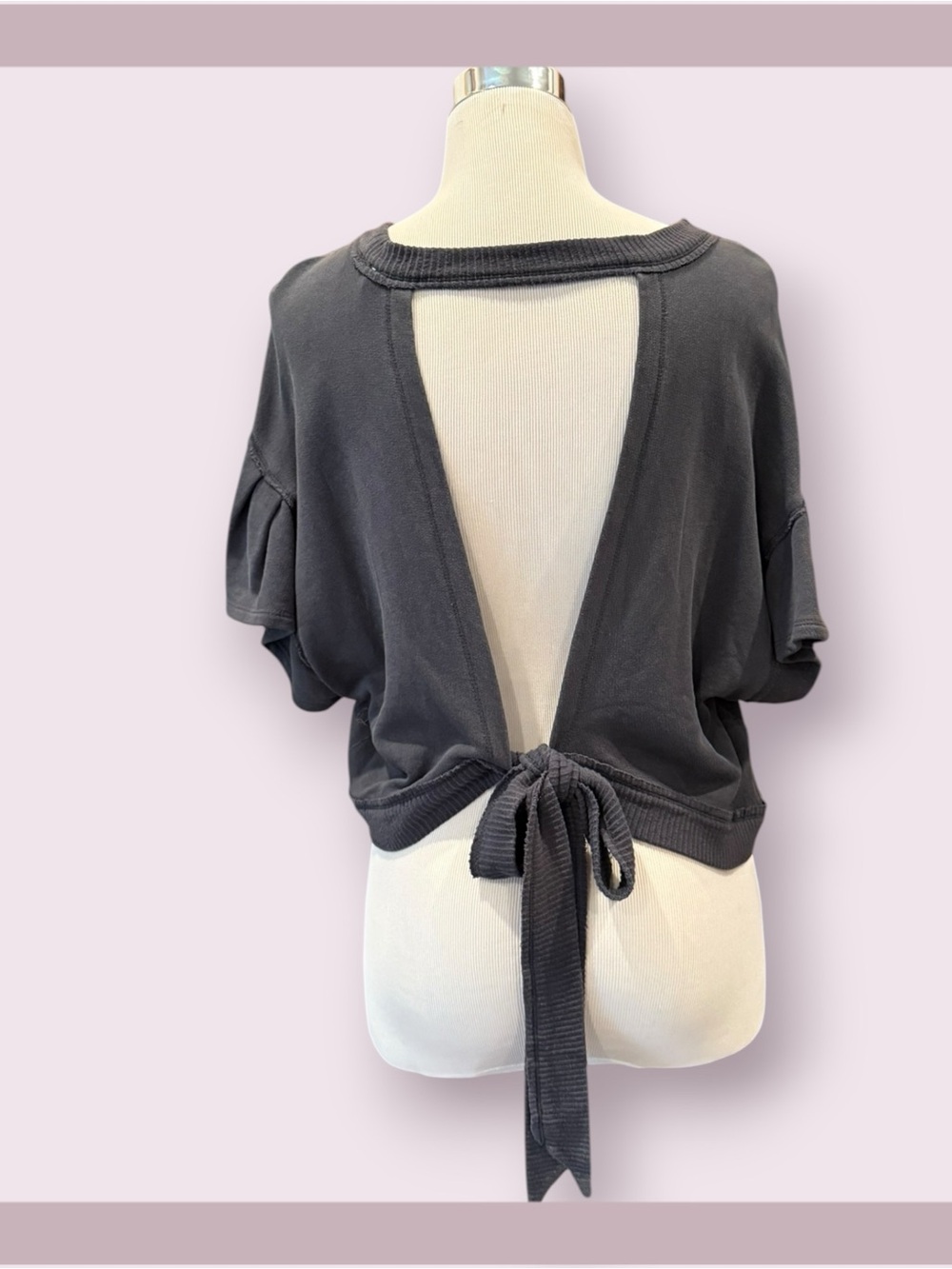 Anthropologie Pilcro Faded Black Cross Back Tee - Picture 5 of 8